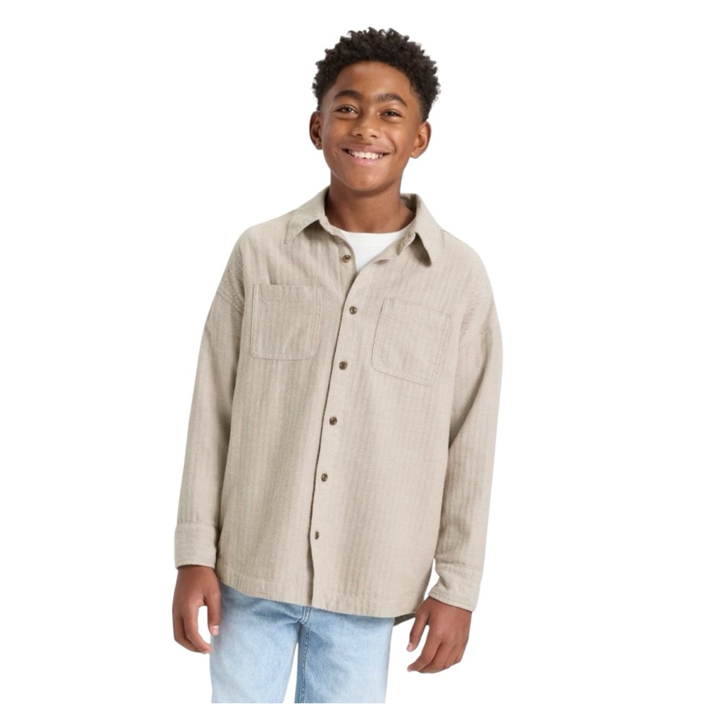 Art Class Woven Button Up Long Sleeve Shirt Size 8